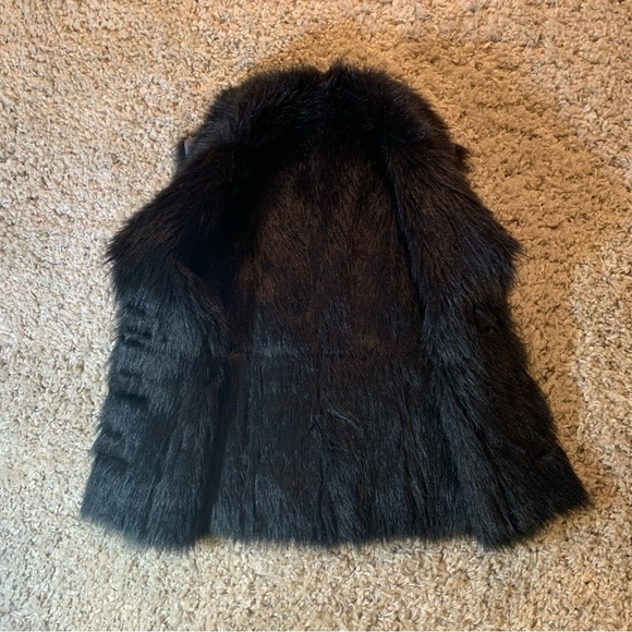 Black and Grey Faux Fur and Faux Suede Vest Women’s Size Small - Picture 2 of 14